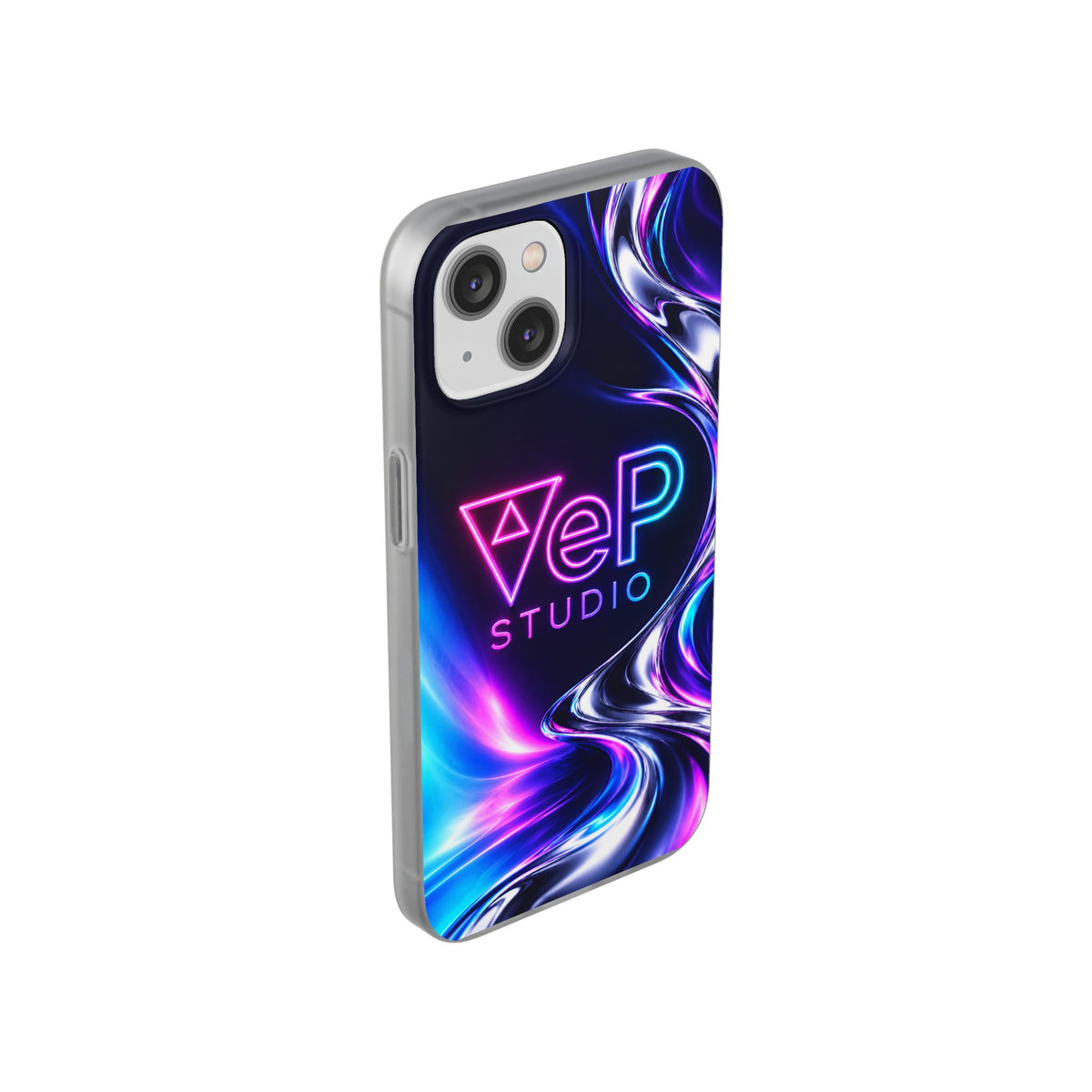 Phone Case — Neon Vaporwave "VeP Studio" Soft Flexi Cover