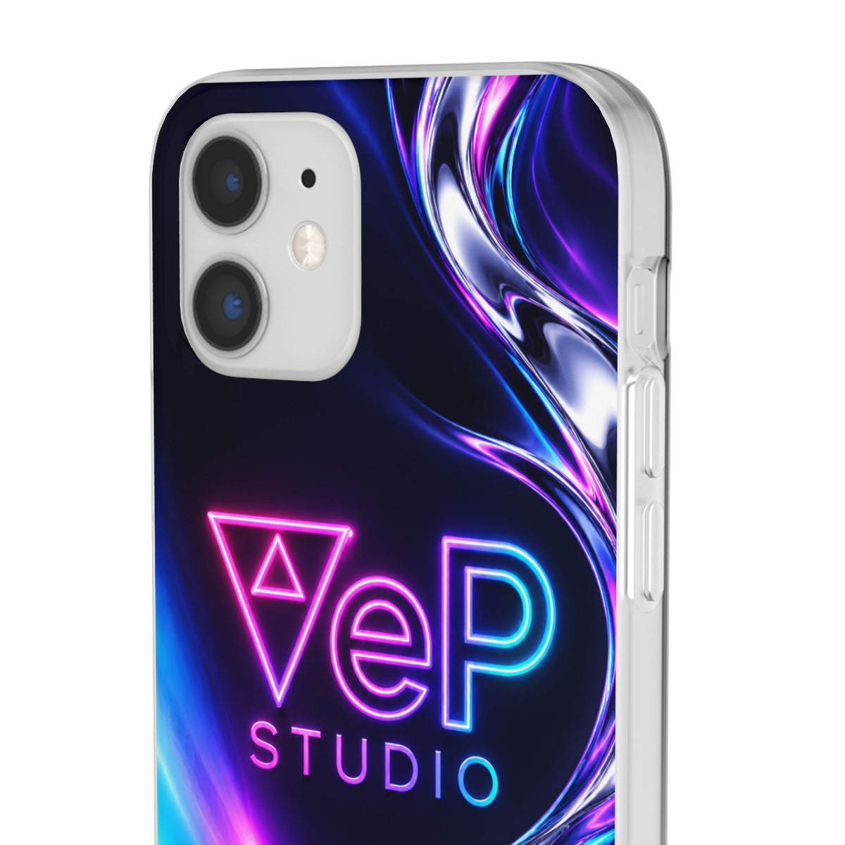 Phone Case — Neon Vaporwave "VeP Studio" Soft Flexi Cover