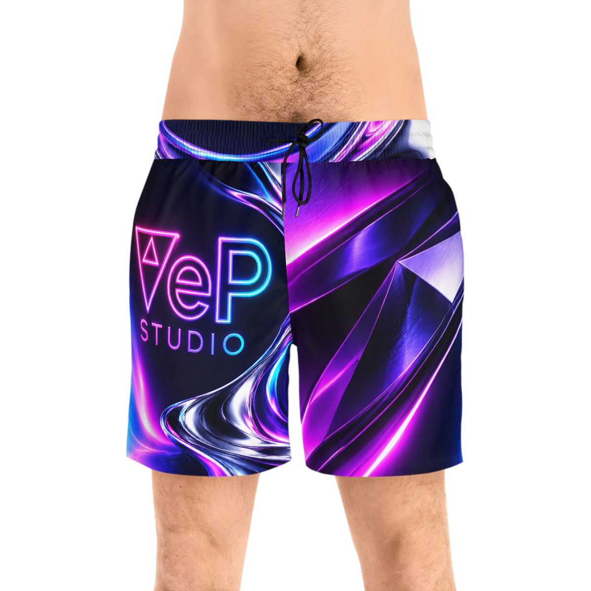 Neon Vibe Swim Shorts — Men's Mid-Length Swim Shorts