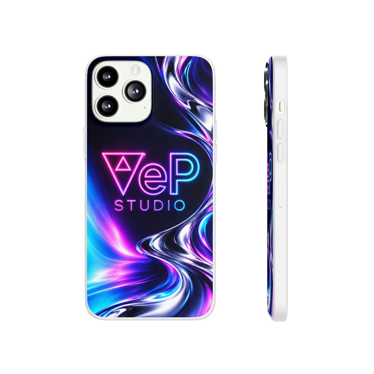 Phone Case — Neon Vaporwave "VeP Studio" Soft Flexi Cover