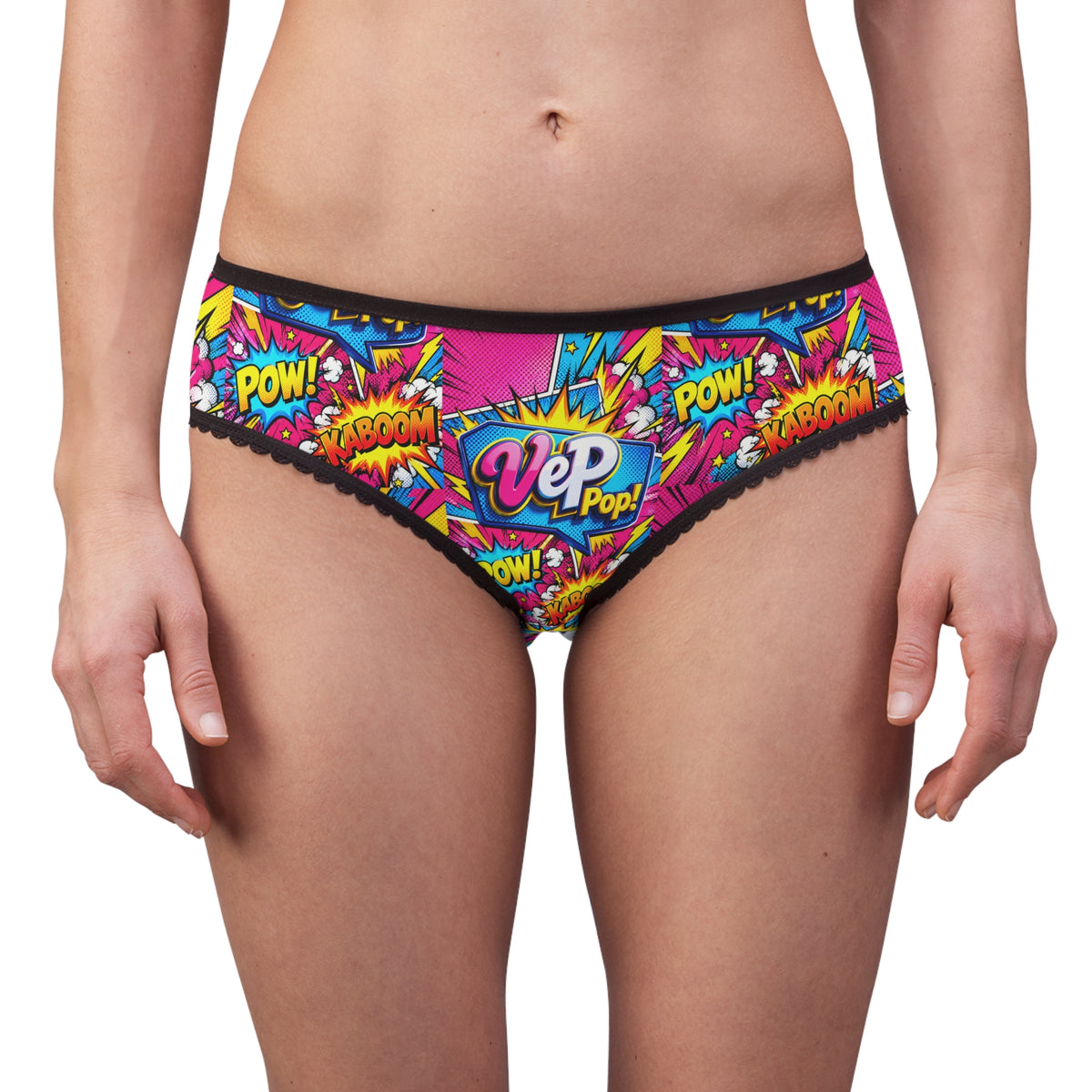 Comic Pop Women's Briefs — 'Vep Pop!' Colorful Retro Graphic Print