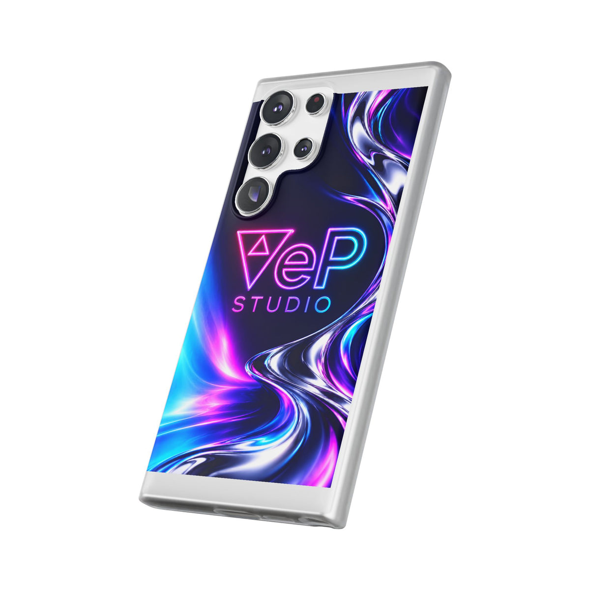 Phone Case — Neon Vaporwave "VeP Studio" Soft Flexi Cover