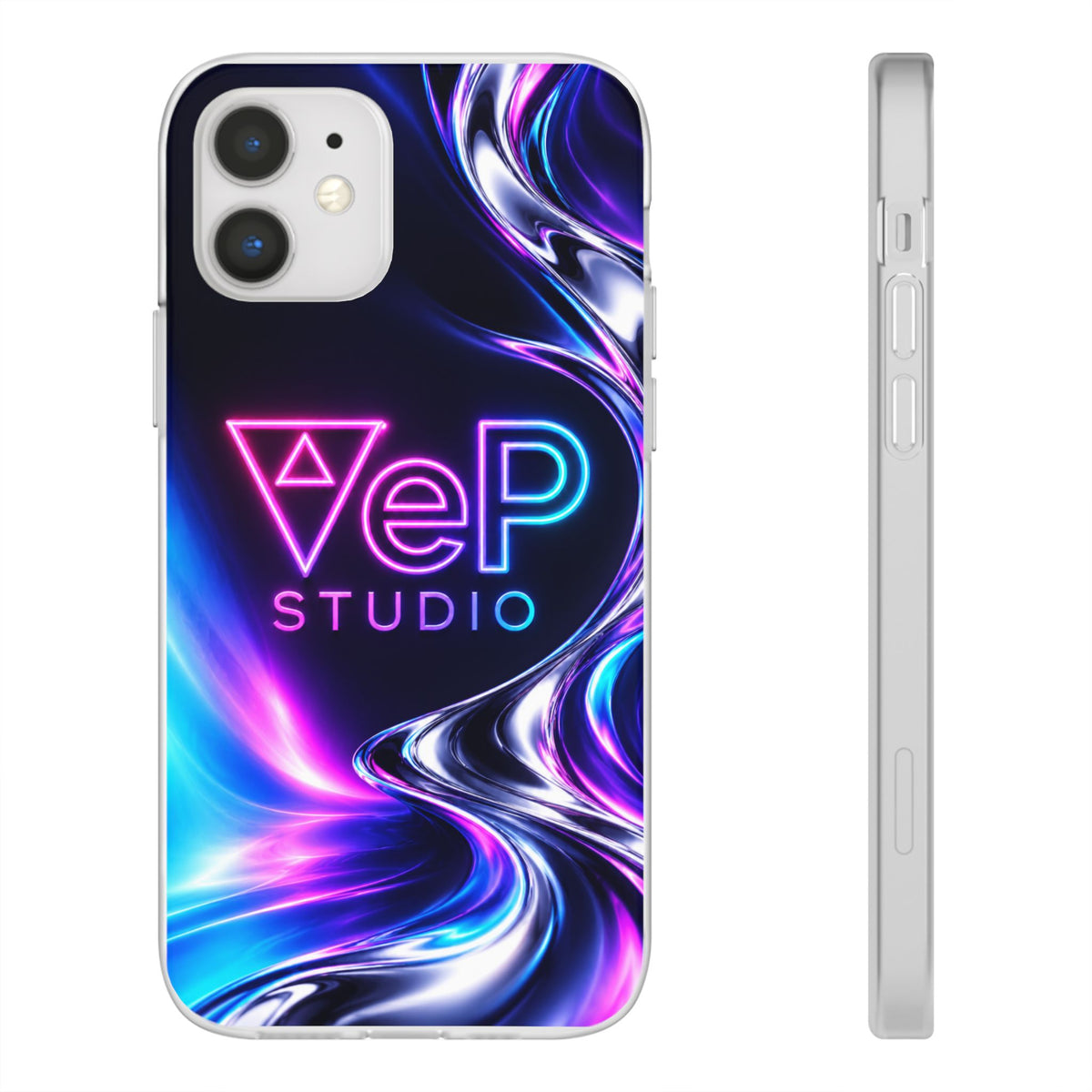 Phone Case — Neon Vaporwave "VeP Studio" Soft Flexi Cover
