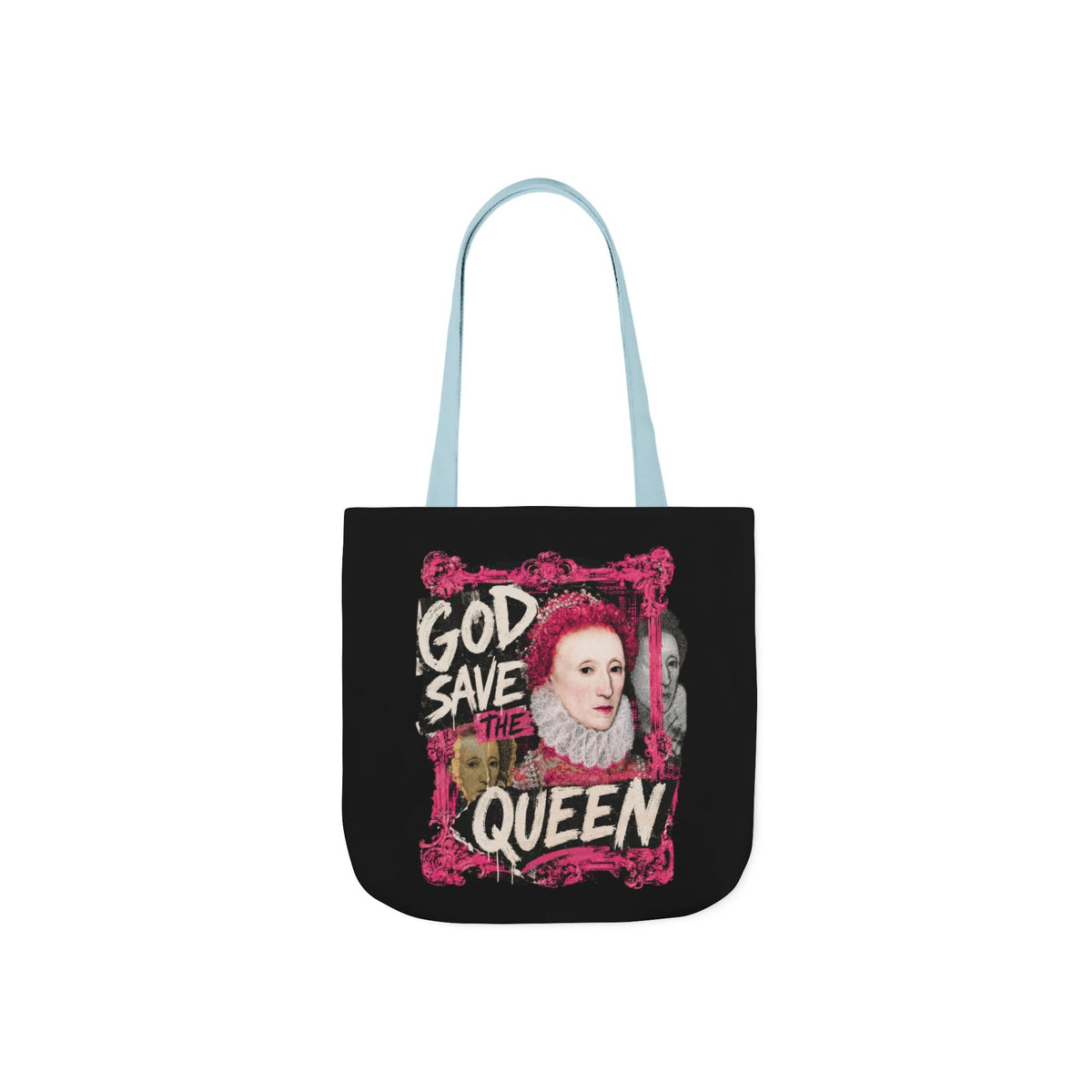 Elizabethan Portrait Tote Bag — Vintage Queen Framed Canvas Tote