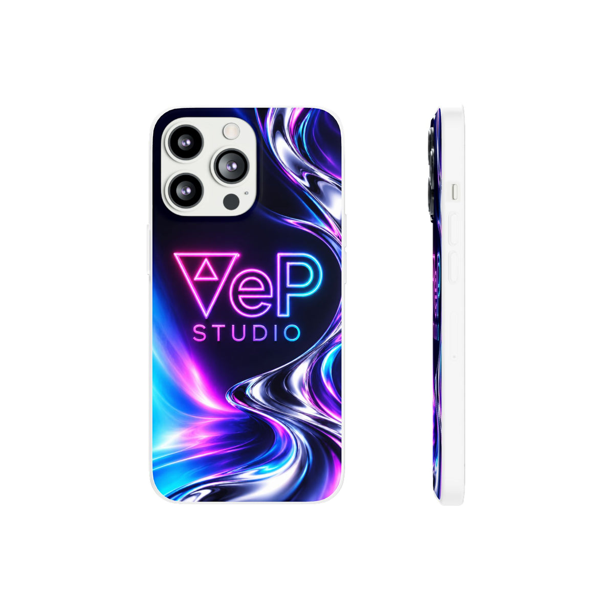 Phone Case — Neon Vaporwave "VeP Studio" Soft Flexi Cover