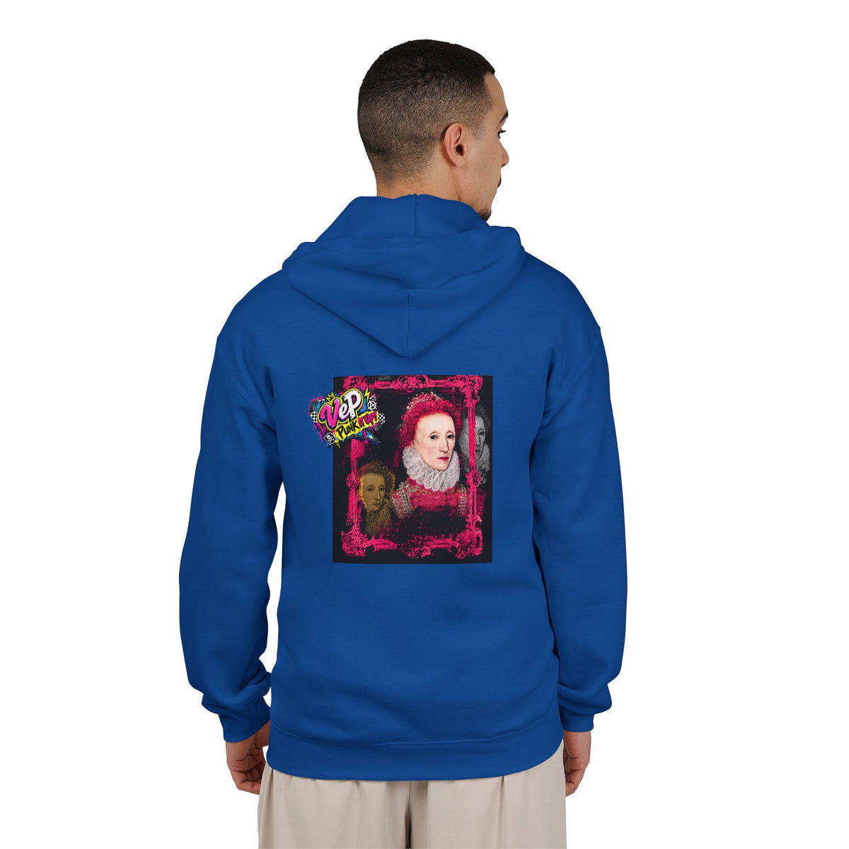 Zip Hoodie — Punk Elizabethan Collage Graphic "Very En Pash"
