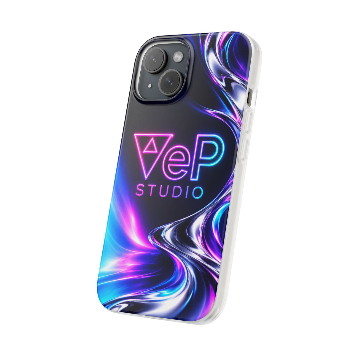 Phone Case — Neon Vaporwave "VeP Studio" Soft Flexi Cover