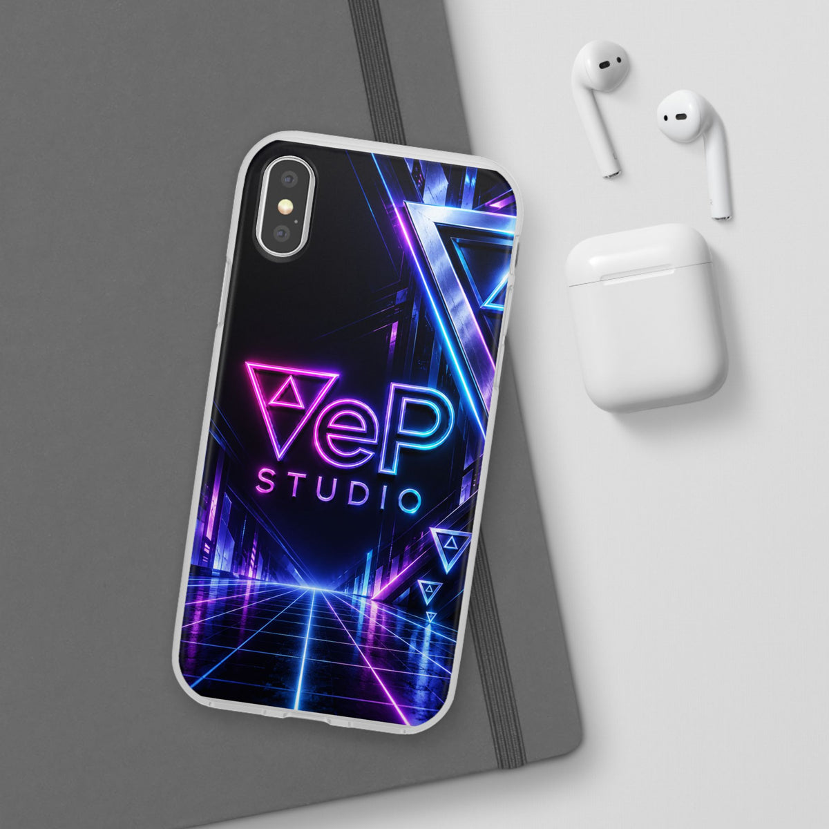 Neon Retro Studio Phone Case – 80s Vaporwave Flexi Case