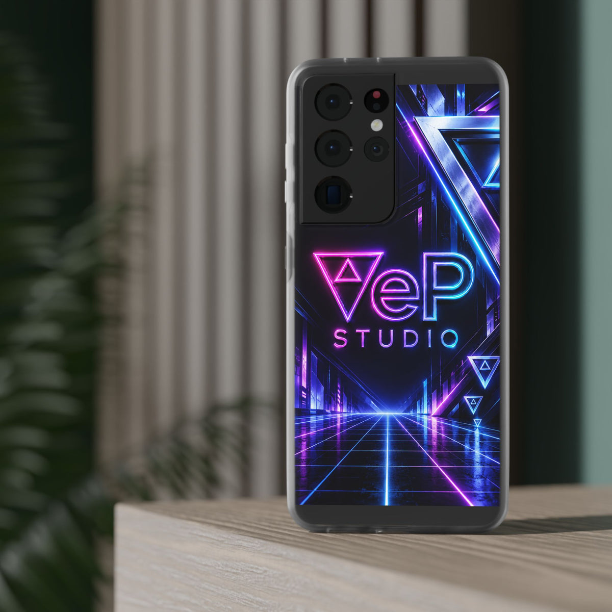 Neon Retro Studio Phone Case – 80s Vaporwave Flexi Case