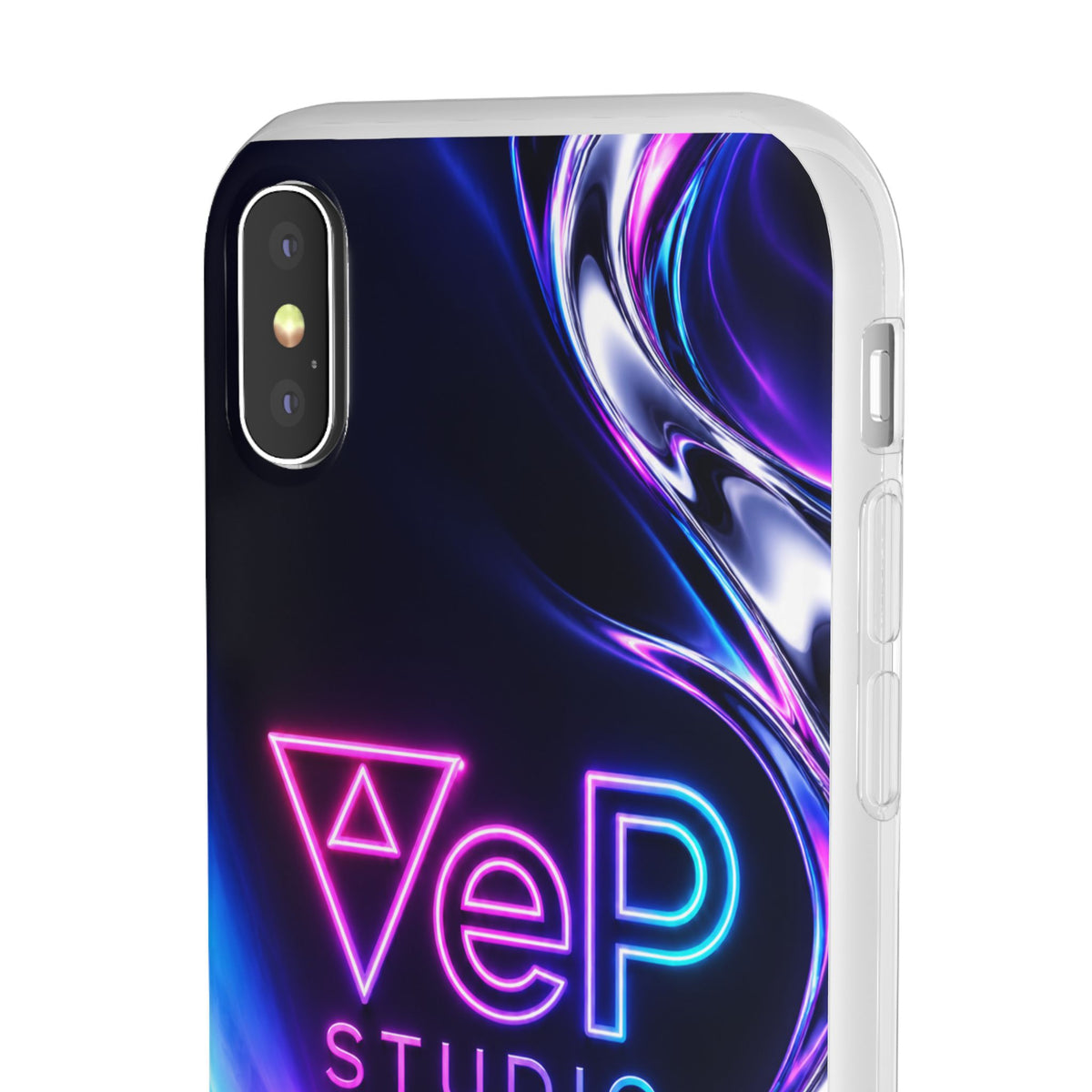 Phone Case — Neon Vaporwave "VeP Studio" Soft Flexi Cover