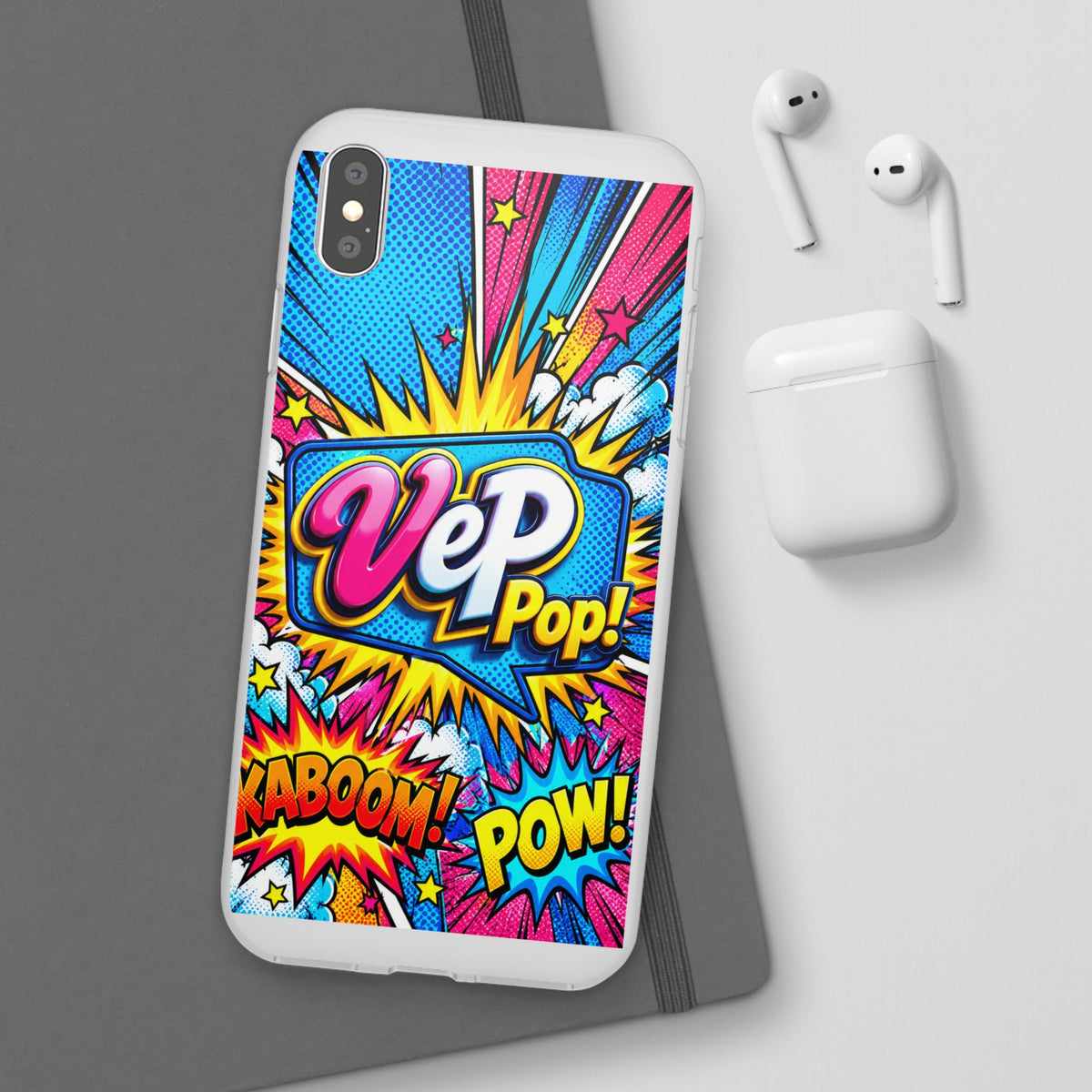 Pop Art Comic Phone Case — "VeP Pop!" Graphic Shockwave Design