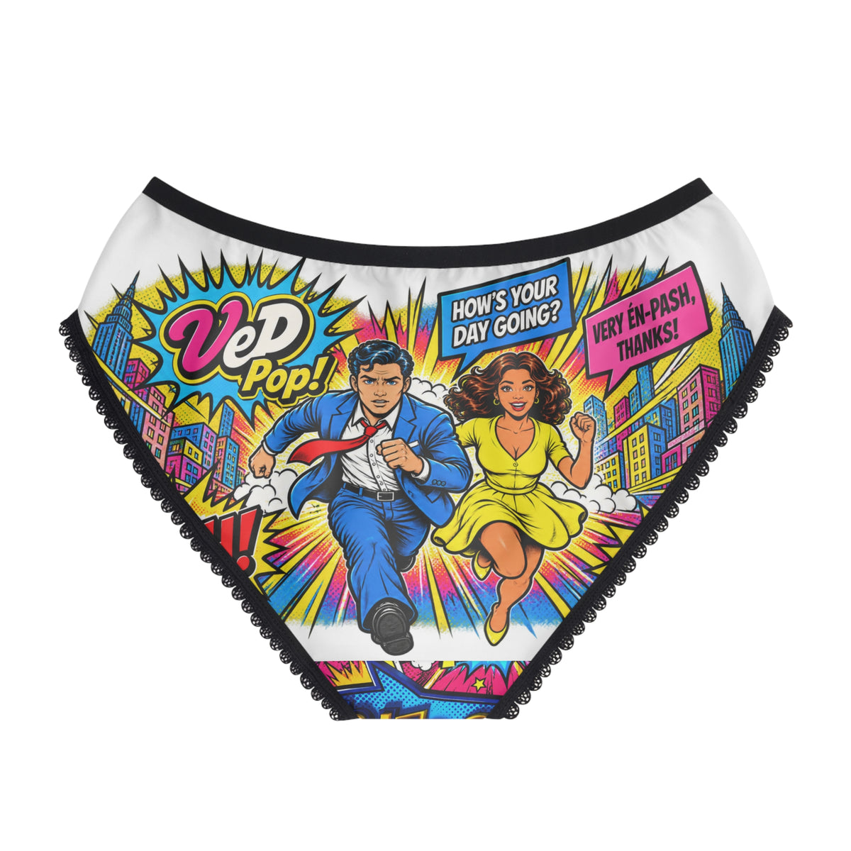 Comic Pop Women's Briefs — 'Vep Pop!' Colorful Retro Graphic Print