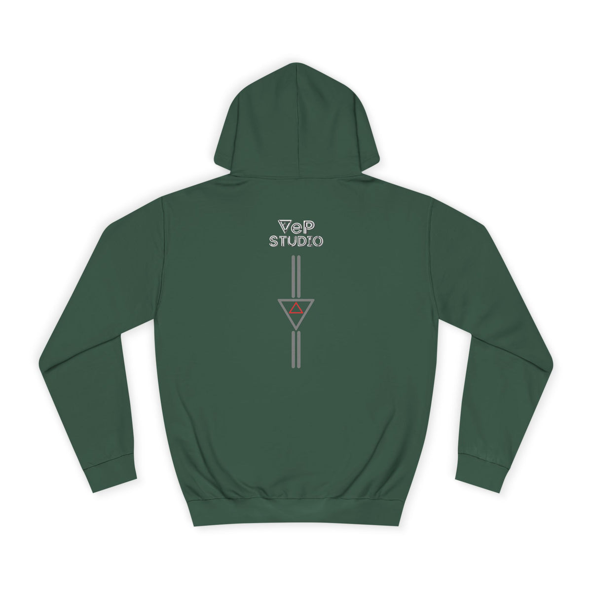 Minimal Geometric Cube Hoodie — 'VeP' Studio Logo Pullover