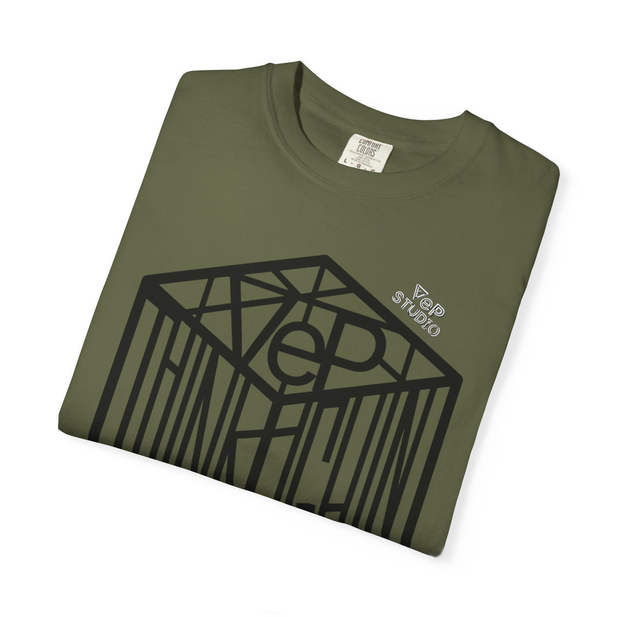 Think Outside the Box T-Shirt — Optical Cube Design with “Looking” Back Text